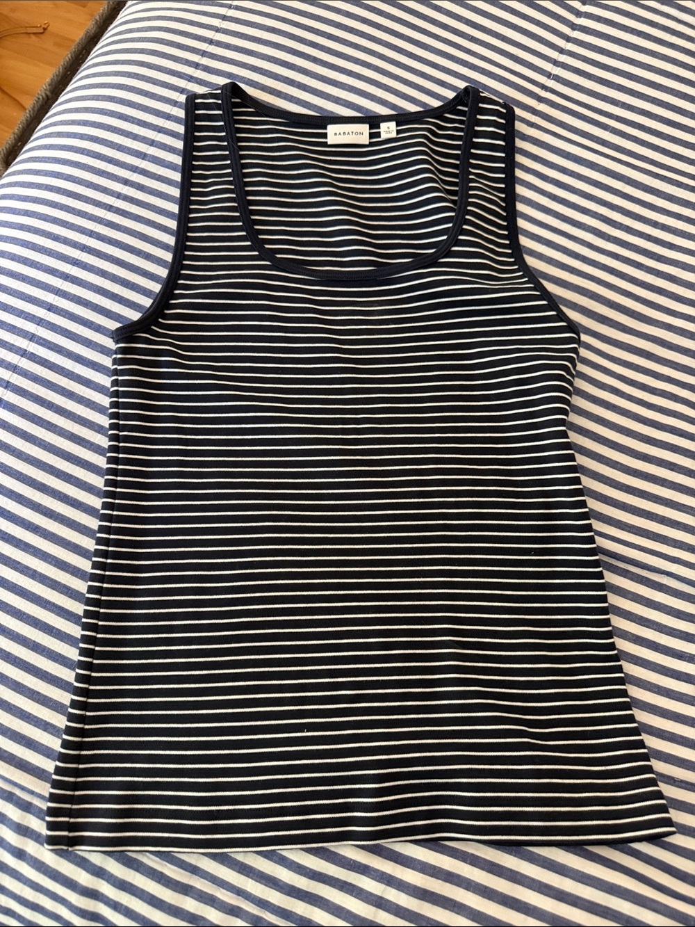 Babaton Black & White Striped Tank Top